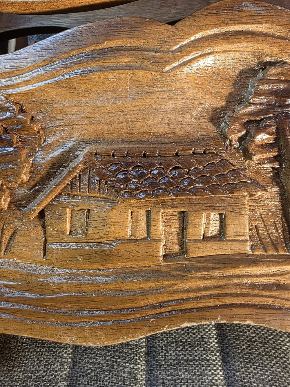 Hand-Carved Wooden Magazine Rack - Warm Honey Tone